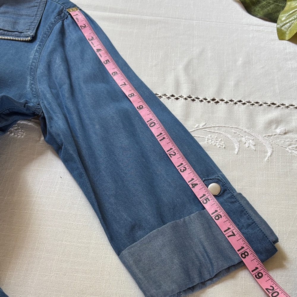 Ruby Rd. Denim Blue Jacket And Pants Ensemble - image 7